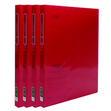 透明 Frontier 文件夾 A4 20頁, 紅色, 4個