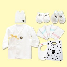 Philli&Imps 嬰兒印花刺繡肚衣+帽子+手套+腳套+圍兜+毛巾