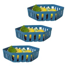 Market Pio廚房簡約多功能收納托盤 3入, 藍色