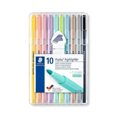 STAEDTLER 施德樓 Triplus 粉彩螢光筆 10色組, 混合色, 10個