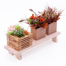 Mirwana木頭紅松原木多肉植物架 花盆展示架 500*140*80cm, 單色, 第一階段