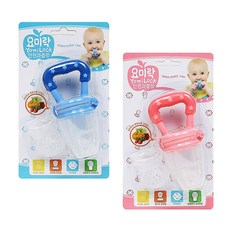 Yomilock 咬咬樂輔食奶嘴 2入, 藍色+粉色, 1組