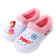 peko 防寒毛絨洞洞鞋