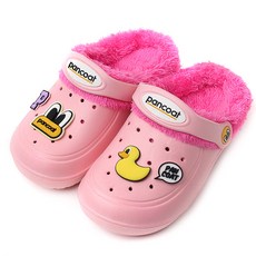 pancoat 孩童眼睛造型絨毛涼鞋