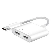 iETOP Type-C 2合1 耳機充電轉接頭 JBC038, 單一顏色, 1個, 150mm