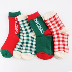 JAN CHILDREN CHILDREN'S CHECK CHRISTMAS 襪子 4 件套