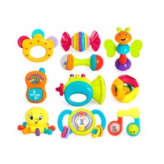 Hola New Locking Rattle 撥浪鼓 10 件套, 混色