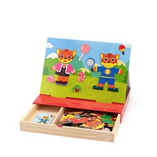 KesB 動物服裝磁吸式拼圖玩具, 1套, 60件