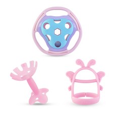 아가프라 치발기 3종세트 갈비 + 나비손목 + 딸랑이, 딸랑이(6개월~), 나비, 갈비(3개월~), C-type