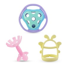 아가프라 치발기 3종세트 갈비 + 나비손목 + 딸랑이, 딸랑이(6개월~), 나비, 갈비(3개월~), D-type