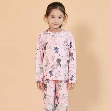 Uni FRIend 女童芭蕾兔圖案棉質長袖睡衣+長褲