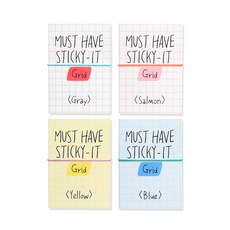 모노라이크 머스트 해브 스티키 점착메모지 4p, Grid, 1세트