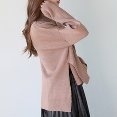 플레이즈 여성용 언발기장 비비드 라운드넥 니트티셔츠