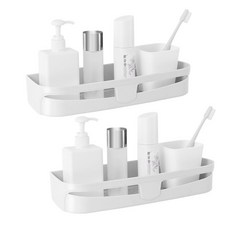 MONACO OLIVE Lux 免鑽孔纖薄加寬層架, 白色, 2個