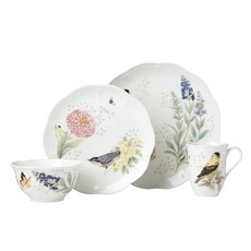 레녹스 버터플라이 메도우 플러터 882264 브런치 4p, GOLDFINCH, 대접시 + 중접시 + 다용도볼 + 머그잔, 4개