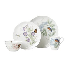 레녹스 버터플라이 메도우 플러터 882263 브런치 4p, EASTERN BLUEBIRD, 대접시 + 중접시 + 다용도볼 + 머그잔, 4개