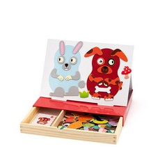 Casby 堅固的動物裝飾磁性拼圖, 1個, 80件