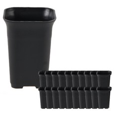 Orens正方形香草花盆 20入, 黑色的