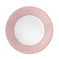 韓國 ZEN 亞麻條紋盤 27cm 1入, 紅色