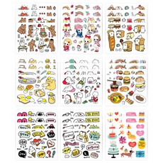 theopenhouse 長方形ins風貼紙9款套組 46-0405, 混合顏色, 4套