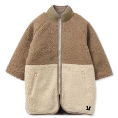 Little rabbit 孩童羊羔毛長版刷毛外套