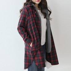 엄짱 스콧 임산부 체크 후드 점퍼