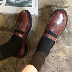 RABLE 女款皮革繫帶樂福鞋