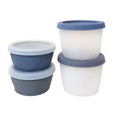 AGAFURA 副食品容器 藍色 120ml+200ml+灰色 120ml+200ml, 混色, 1組