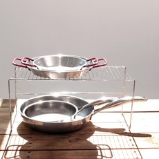 LIVING HAPPY 不鏽鋼鍋具整理架, 銀色, 1個