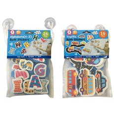 APRAMO 小汽車洗澡玩具貼+字母洗澡玩具貼 2入, 混色