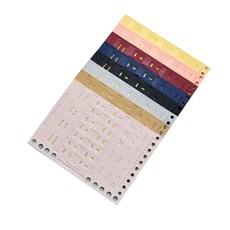 PLEPIC 全天皮革 6 孔索引貼紙 8 件套, 1套