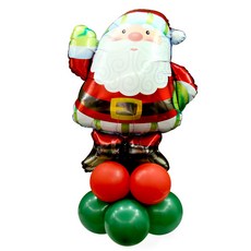 WOW PARTY KOREA 綠色手套聖誕老人聖誕氣球柱, 混合顏色, 3個