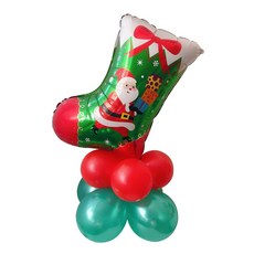 WOW PARTY KOREA 襪子聖誕老人聖誕氣球柱, 混合顏色, 3個