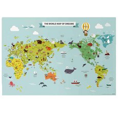 DESIGN AGIT 世界地圖 動物 地標, 1個