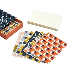 orla kiely 北歐感性設計明信片+信封套組, 混色, 1套