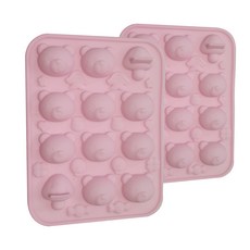 矽膠模具 蘑菇與熊, 單一顏色, 2個