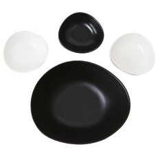 ERATO 無光澤裸熊麵碗套組 1 人 4p, 黑色, 麵碗+S號配菜碗 3個, 4個
