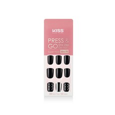 KISS NEW YORK Press&Go超薄美甲貼, Black simple dot, 1組