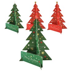 樹形站立聖誕卡, 隨機出貨, 4個
