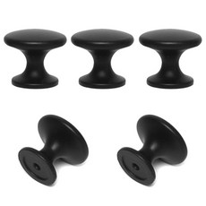 五金之海 1孔把手 蘑菇 黑色 大, 5個