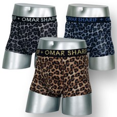 오마샤리프 남성용 레오파드 드로즈 3종 세트