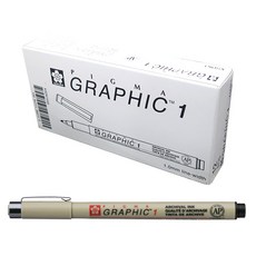 Pigma 繪圖書法筆 1.0mm, 黑色, 12個