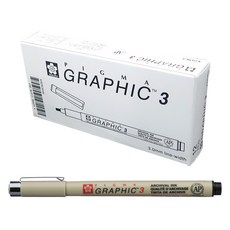 Pigma SAKURA 櫻花圖像藝術筆 3.0mm, BK, 12個