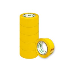 BlueMato 黃色盒帶 48mm x 100m PTP009, 黃色的, 6個