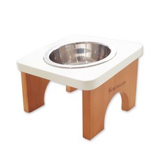 天空花園 Sweet 寵物原木單口食碗, 白色天然, 1個