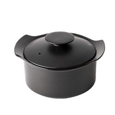 JVR 雙耳陶瓷耐熱砂鍋 M號 黑色, 含把手長度（19cm），含蓋高度（11cm），內徑（16cm），高度（7.7cm）, 1個