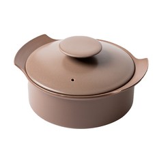 JVR 雙耳陶瓷耐熱砂鍋 L號 棕色, 含把手長度（22cm），含蓋高度（10.8cm），內徑（18.5cm），高度（7cm）, 1個