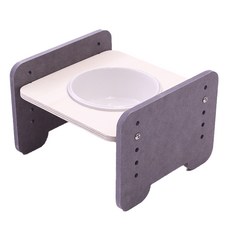 Mirwanamu高度可調節寵物陶瓷餐具, 灰色的, 1個