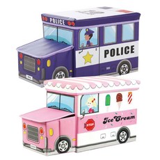 MEO 汽車玩具收納箱 警車 + 冰淇淋組合, 1套