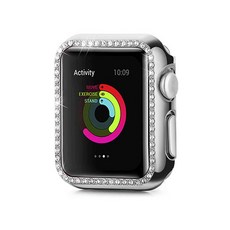 VICHELLE 金屬串珠線條 Apple Watch Series 3 42mm 硬殼保護殼, 銀色, 1個